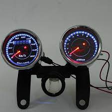 Universal Motorcycle Led 2in1 Tachometer Odometer Speedometer Gauge With Bracket Wish Painel Fusca Cafe Racer Motos