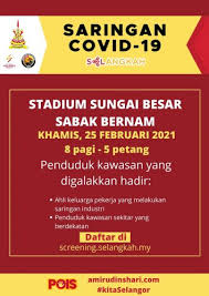 Sungai besar da bugun, ertaga va hafta uchun havo. Free Covid 19 Community Screening In Sabak Bernam Tomorrow Selangor Journal
