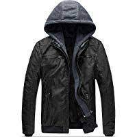 Blaq Ash Men S Faux Leather Jacket With Removable Hood Leather Jacket With Hood Leather Jacket Faux Leather Jacket Men