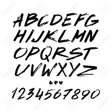Drawveticamini font family by alexander kaiser. Graphic Font For Your Design Hand Drawn Calligraphy Lettering Alphabet Stylish Letters With In Figures Illustration Royalty Free Cliparts Vectors And Stock Illustration Image 73588744