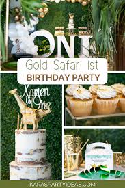 Gold Safari 1st Birthday Party Kara S Party Ideas Baby Boy 1st Birthday Party Boys 1st Birthday Party Ideas Jungle Theme Birthday Party