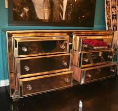 Custom Smoked Mirrored Dresser With Gold Leaf Wood Trim Dresser With Mirror Wood Trim Gold Mirror