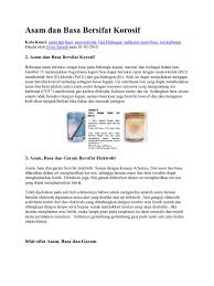 Ph (1% soln / air): Asam Dan Basa Bersifat Korosif