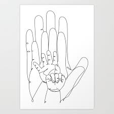 Family Hands Two Babies Art Print By Valeria Art Boutique X Small Line Art Drawings Baby Print Art Art Drawings