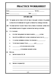 Lcm 26 Hcm Mathematics Worksheets Free Printable Math Worksheets Worksheets