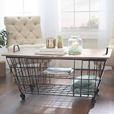 We build the tables after. Wire Wood Top Storage Cart Coffee Table Kirklands