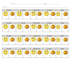 Happy Face Sad Face Student Behavior Tracking Chart