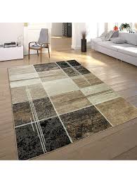 Der teppich schwarz lässt sich einfach günstig online kaufen. Paco Home Designer Teppich Kariert In Marmor Optik Meliert Braun Beige Schwarz Preishammer Klingel