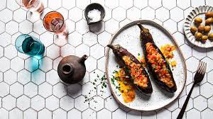 Turkish Stuffed Eggplant Striped Imam Bayildi Recipe Recipes Eggplant Food