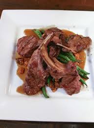 New Zealand Baby Lamb Chops Grilled Served Over Sweet Potato Hash With Baby Beans And Mint Demi Glace St I Grilled Lamb Chops Sweet Potato Hash Demi Glace