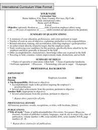 Prospective host organizations will use these to evaluate your skills, your experiences, and your english proficiency. International Curriculum Vitae Resume Format For Overseas Jobs Dummies