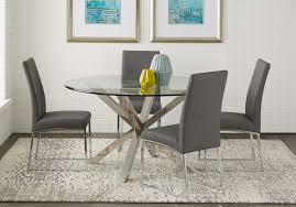 Kitchen dining table set,5 pieces modern dining room table set w/tempered glass top & 4 high back leather chairs dinette set for 4,sturdy metal frame kitchen breakfast furniture counter height,white. R2g Jules Gray 5 Pc Dining Set Beautiful Dining Rooms Dining Room Style Dining Room Table Set