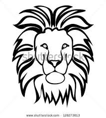 Black And White Face Drawing Outline Lion Symbol Outline Stock Vector 128273813 Shutterstock Animal Outline Outline Pictures Animal Drawings