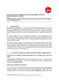 Der verein bietet die möglichkeit zusammen mit anderen einen gemeinsamen zweck zu pflegen oder einem guten zweck zum erfolg zu verhelfen. Stellungnahme Des Verbandes Alleinerziehender Mutter Vamv