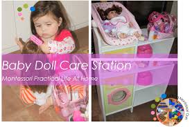 Love & care deluxe nursery™ everything toddlers need to play mommy or daddy to their baby dolls is included with the love & care deluxe nursery™ pretend playset. Making Montessori Ours Baby Doll Care Station Montessori Practical Life At Home