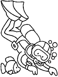 This type of learning activity for kids can be especially fun if you get the kids involved in helping create the coloring pages. People Hobby Diving Coloring Page Coloring Sky