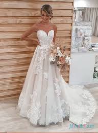 H0489 New Beautiful Sweetheart Neckline Floral Lace Wedding Dress In 2020 Wedding Dresses Lace Floral Lace Wedding Dress Wedding Gowns Lace