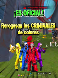 Regreso de los Criminales de Colores en Free Fire