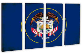 Canvas is an unincorporated community in nicholas county, west virginia, united states. Utah State Flag Grunge Canvas Print Wall Art 4 Panel Split Usa Sta Canvas Quest