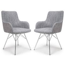 Dining Chair Shankar Sidcup Grey Tweed Dining Chair 086 03 41 10 01 Chrome Legs Leather Dining Chairs Dining Chairs Fabric Kitchen Chairs