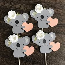 1 Dozen Koala Cupcake Picks First Birthday Party Decorations Etsy Bear Baby Shower Theme Hand Crafts For Kids First Birthday Party Decorations