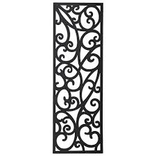 The solid, metal panels, table, and frames will give your wall a unique look. Matrix Matrix 0 3 In X 23 6 In X 5 9 Ft Charcoal Wrought Iron Recycled Plastic Decorative Fence Panel B Wi1806 Ch The Home Depot
