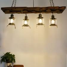 Lantern Dining Room Island Light Fixture Retro Clear Glass 6 Lights Dark Wood Pool Table Light Beautifulhalo Com