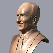 Mayor Frank G. Bonelli Bronze Portrait Bust, 'Man of the Century'  Huntington Park City Hall