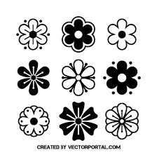 Black And White Flowers Black And White Flowers Vector Flowers Trendy Flowers