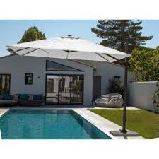 Parasol Excentre Roma Ecru Carre L 300 X L 300 Cm Parasol Terrasse Parasol Jardin Parasol