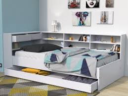 Lit Avec Tiroirs Et Etageres Renato Ii 90x190cm Blanc En 2020 Lit Tiroir Lit Enfant Lit Gigogne