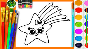 You have the choice ! Learn To Draw And Coloring For Kids And Paint A Star Coloring Book Page To Color With Watercolor Youtube