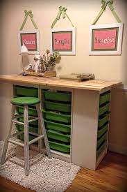 Finally, a workspace that is as serious about creativity as you are. Diy Craft Room Table Ikea Trofast Storage Shelving And Unfinished Boards Craft Table Diy Ikea Craft Room Craft Room Tables