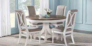 Mix and match beautifully crafted sofas and accent tables available in plenty of color, style, and material options to assemble your desired room look. French Market White 5 Pc Round Dining Room Round Dining Room Round Dining Room Sets Farmhouse Dining Room Table