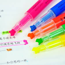 Black And Mild Plastic Tip Kokuyo Beetle Tip 3way Highlighter Pen Pink Pens Markers Stationery Kawaii School Supplies