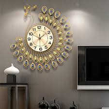 Modern large peacock clock quartz clock living room mute wall clock decor gift. Elegant Peacock Antique Large Wall Clock Metal Living Room Wall Clock Home Decor Home Decor Patterer Home Garden