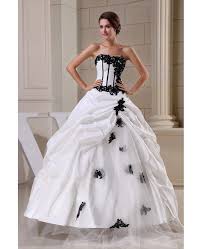 Find great deals on ebay for black ball gown wedding dress. Gothic Black And White Corset Ballgown Taffeta Wedding Dress With Color Oph1302 329 9 Gemgrace Com