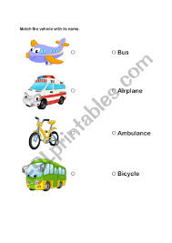 matching transportation esl worksheet by orsinko