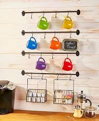 6 Pc Wall Mounted Coffee Mug Rack In 2021 Mug Wall Rack Coffee Mug Wall Rack Coffee Mug Storage