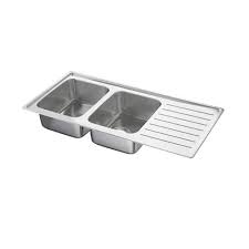 Vattudalen Inset Sink 2 Bowls With Drainboard Stainless Steel Ikea Inset Sink Kitchen Sink Install Sink
