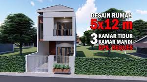 Ukuran rumah 2 lantai yang satu ini mungkin yang paling luas dibanding dengan rumah 2 lantai sebelumnya. Desain Rumah 5x12 M Dua Lantai 3 Kamar Tidur 3 Kamar Mandi Youtube