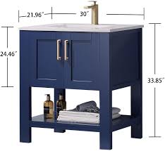 Add style and functionality to your bathroom with a bathroom vanity. F R 30 Bathroom Vanity And Sink Combo White Bathroom Vanity With Sink 30 Inch Bathroom Vanity Cabinet With Marble Countertop 3 Colors Available White Blue Gray Art Obscure