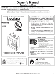 Its beauty is highlighted by expansive viewing areas and authentic masonry looks. Heatilator Icon I100 Owner S Manual Pdf Download Manualslib