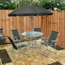 6 Piece Round Patio Dining Set With Parasol Outdoor Patio Furniture Decor New Garden Furniture Sets Outdoor Bench Table Patio Furniture Sets
