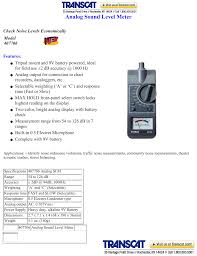 Extech 407706 Analog Sound Level Meter Manualzz Com