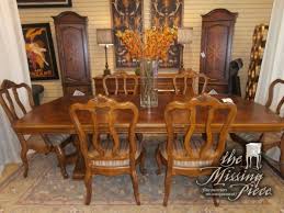 Stunning Double Pedestal Ethan Allen Dining Table With Six Chairs And 2 Leafs The Top Of This Is Done I Living Room Chairs Room Chairs Ethan Allen Living Room