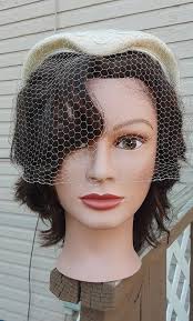 Vintage 1950s Ivory Juliet Hat Veil Hat Soutache Brai…