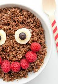 Chocolate Quinoa Healthy Breakfast Bowl For Kids Yuri Elkaim Recipe Breakfast Bowl Recipe Healthy Breakfast Bowls Healthy Breakfast For Kids