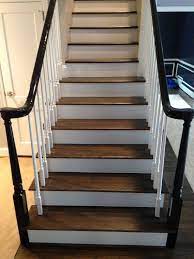 Dark Stair With White Risers Hardwood Stairs Wood Stairs Stairs