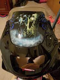 The Ferry Man Airbrushed On A Motorcycle Windshield Motorcycle Windshields Windshield Cake